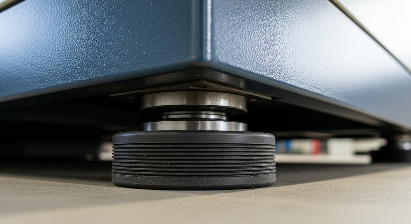 Piedi antivibranti in gomma-metallo sotto macchina utensile CNC