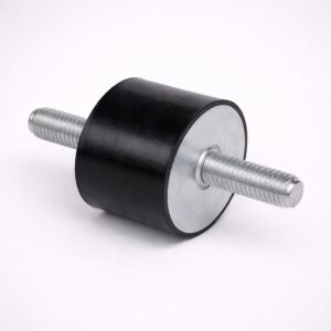 Antivibrante cilindrico maschio-maschio in gomma e acciaio inox AISI 304