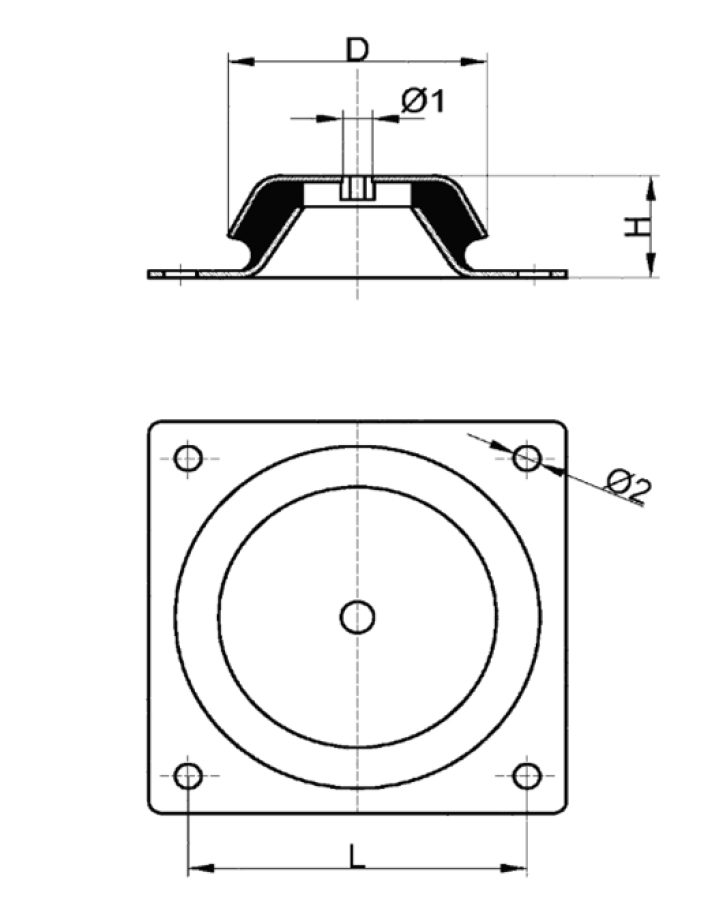 sucon base quadrata in acciaio inox